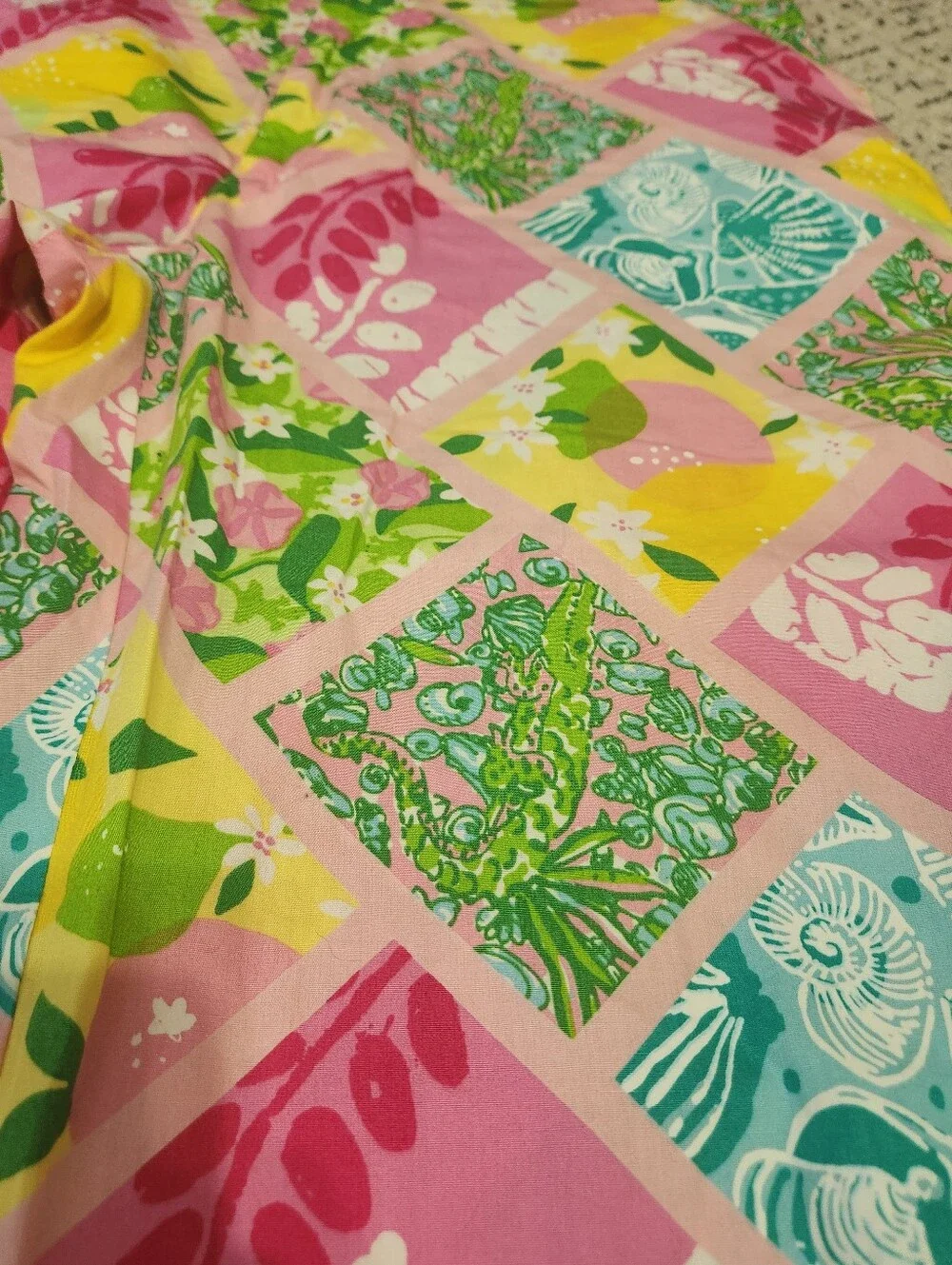 Vintage Lilly Pulitzer Men’s Resort Pants Bright Tropical Patchwork Preppy 36